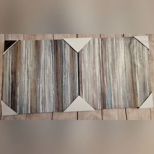 Embellished Canvas 2-Piece Set. 12 x 12 Tan/Gray